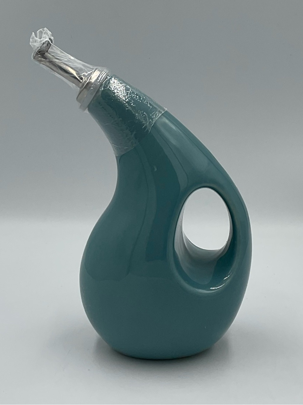 NWOT Small Rachael Ray Ceramic EVOO 13oz Vinegar Cruet in Agave Blue H035Y